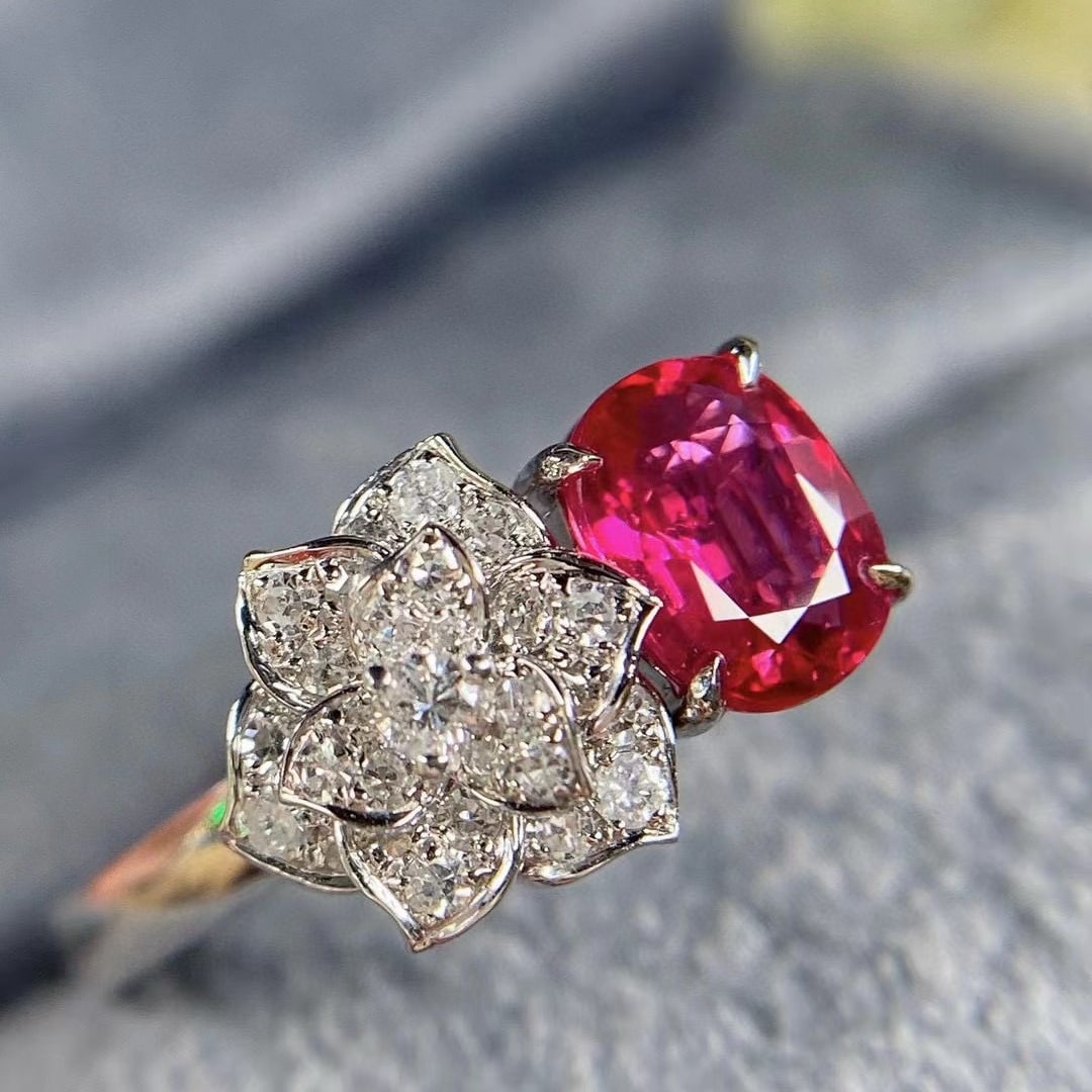 14k Gold 1.20 Ctw Natural Ruby & Diamond Ring - 2