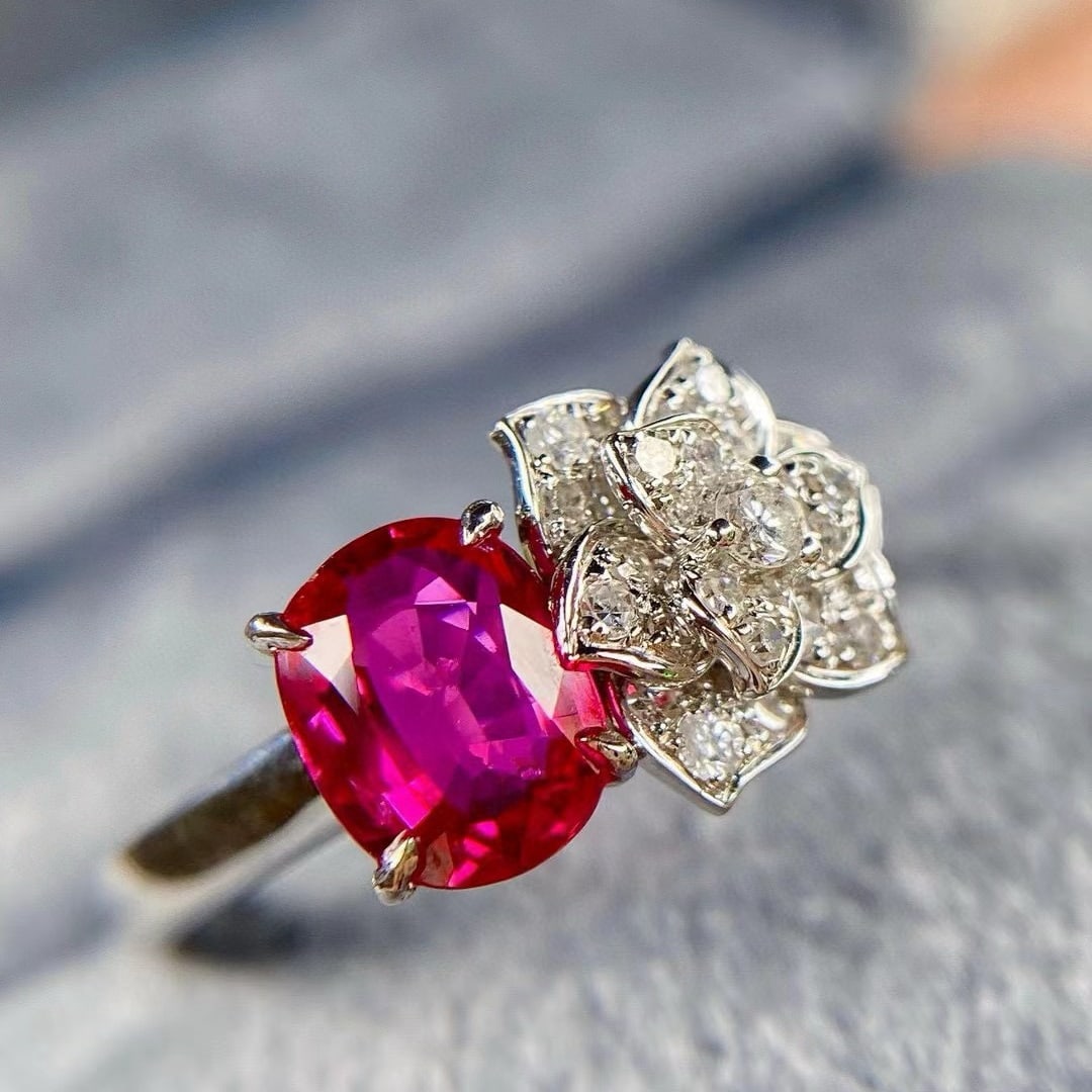 14k Gold 1.20 Ctw Natural Ruby & Diamond Ring - 5