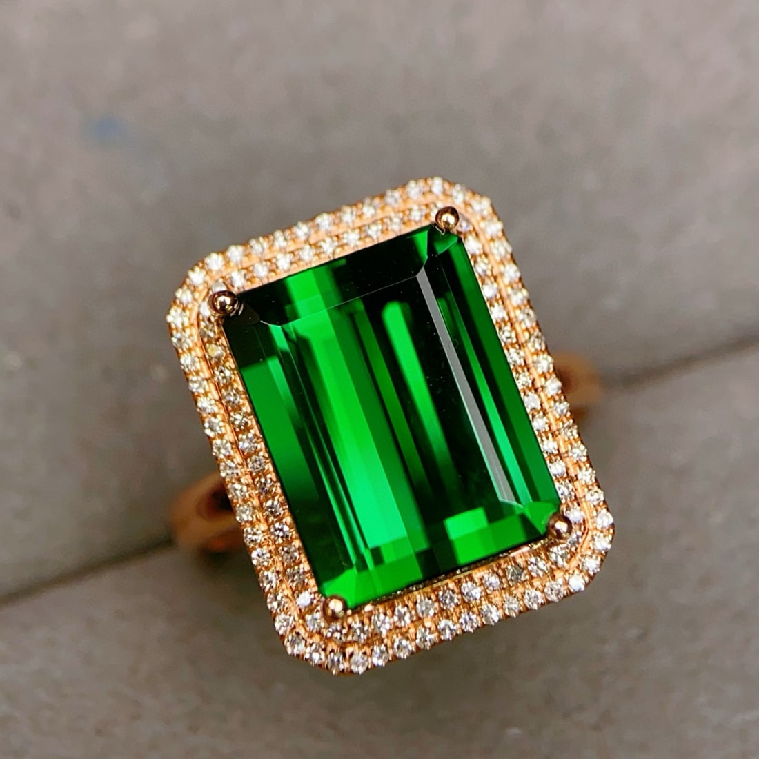 14k Gold 8.19 Ctw Natural Tourmaline & Diamond Ring - 2