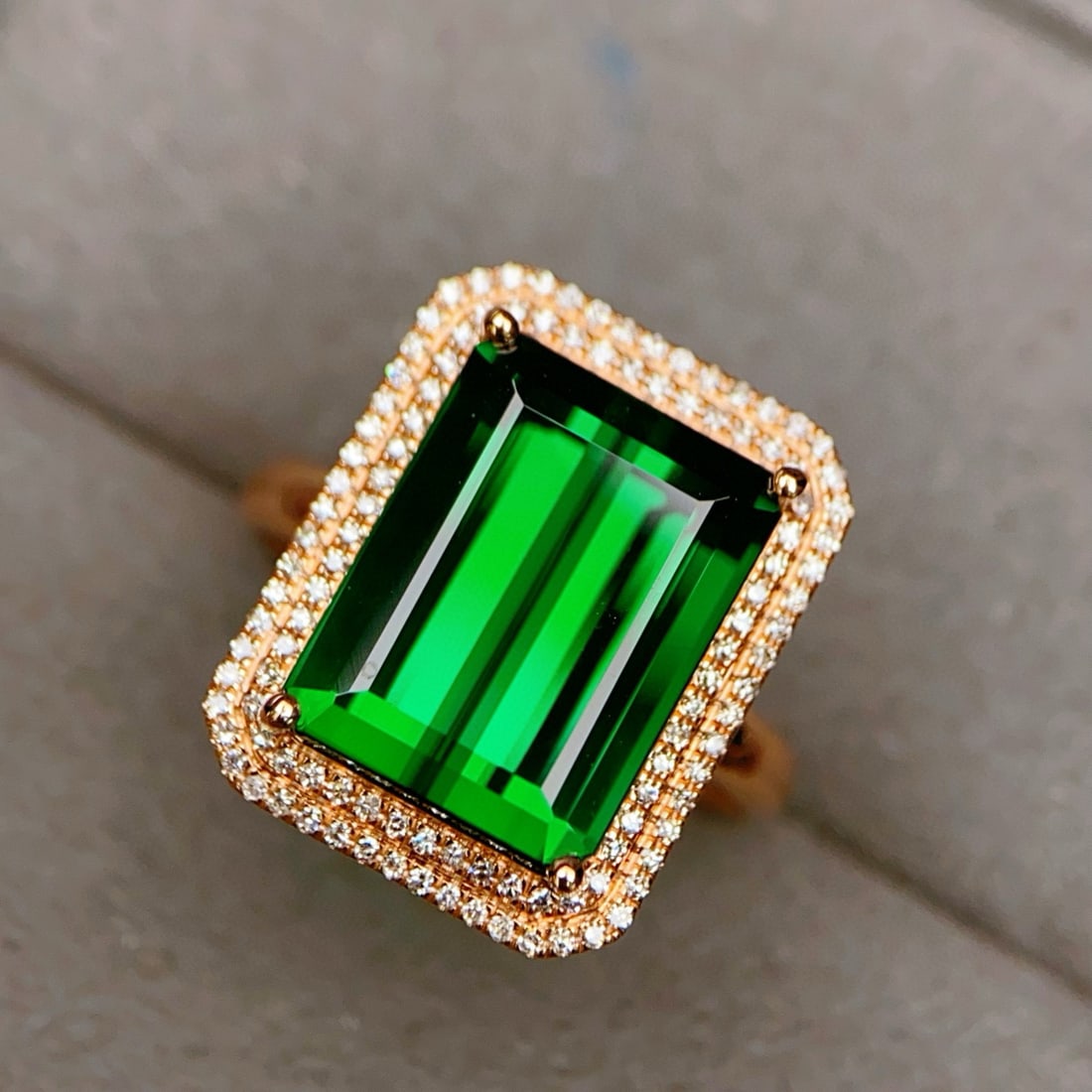 14k Gold 8.19 Ctw Natural Tourmaline & Diamond Ring - 4