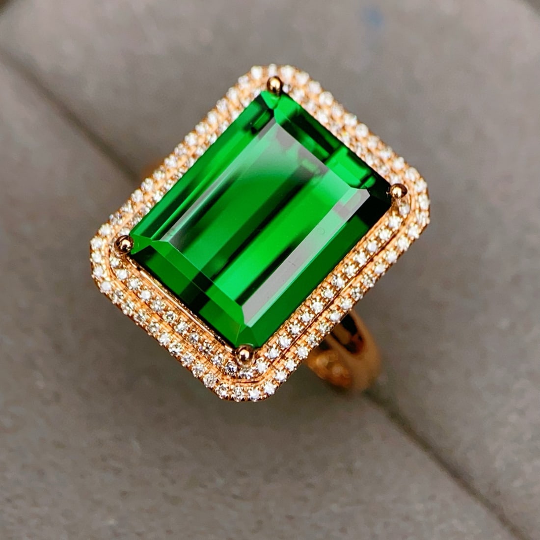 14k Gold 8.19 Ctw Natural Tourmaline & Diamond Ring - 5