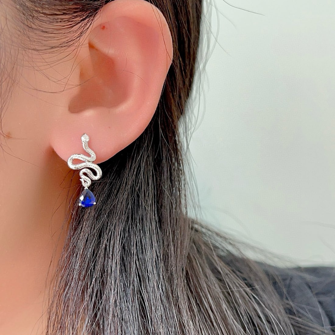 14k Gold 1.25 Ctw Natural Sapphire & Diamond Earrings - 3