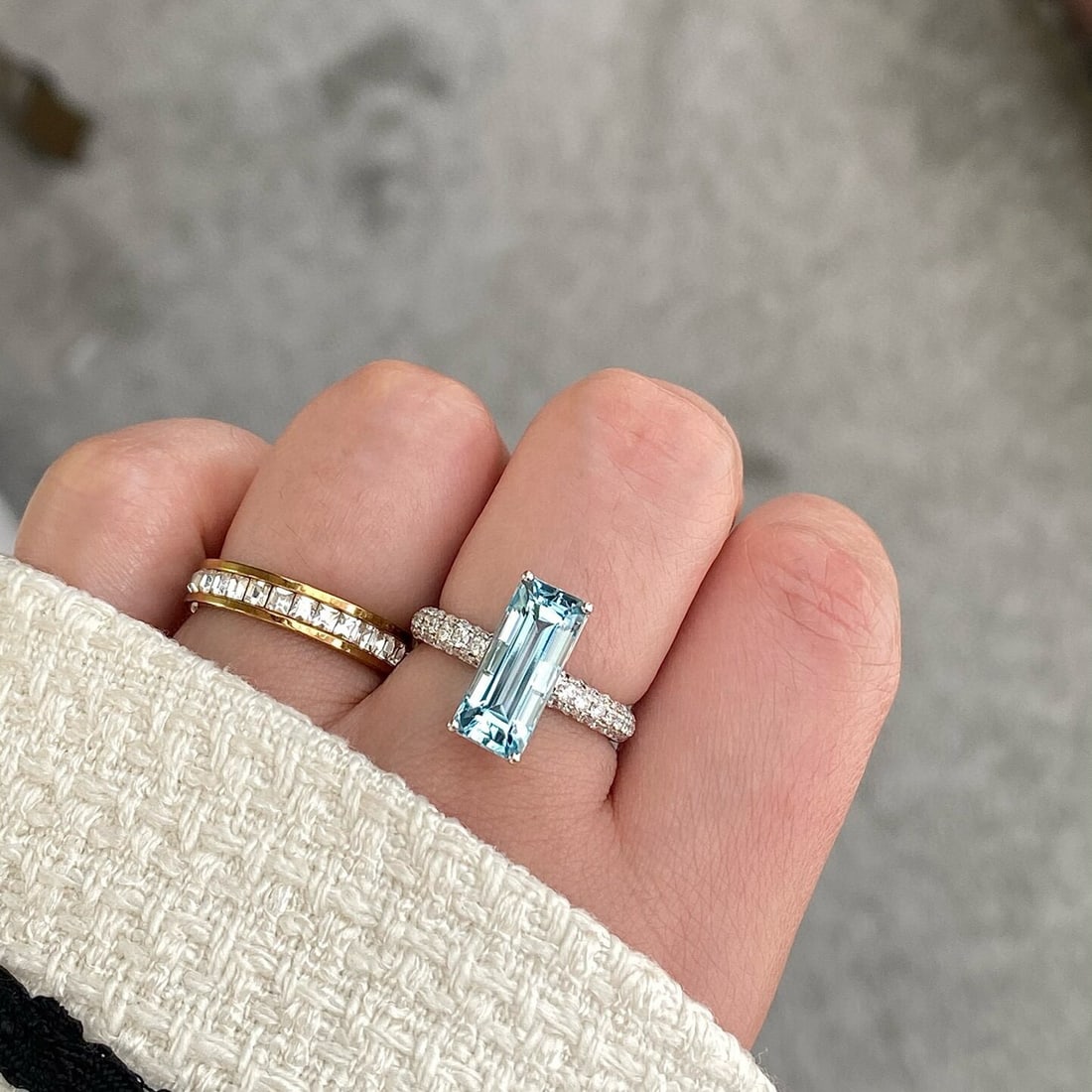 14k Gold 3.76 Ctw Natural Aquamarine & Diamond Ring - 3