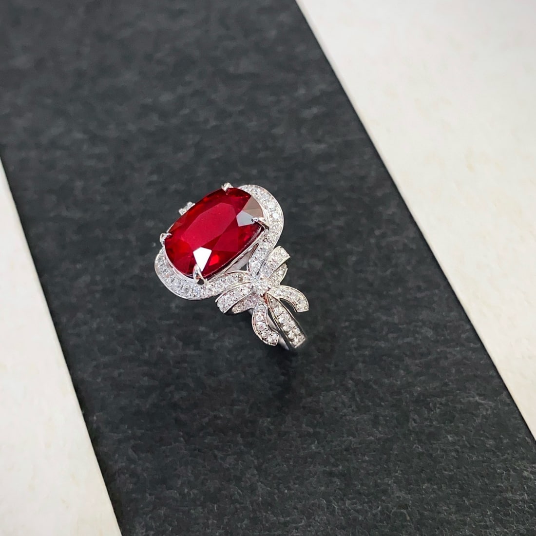 14k Gold 3.95 Ctw Vivid Red Natural Tourmaline & Diamond Ring - 3