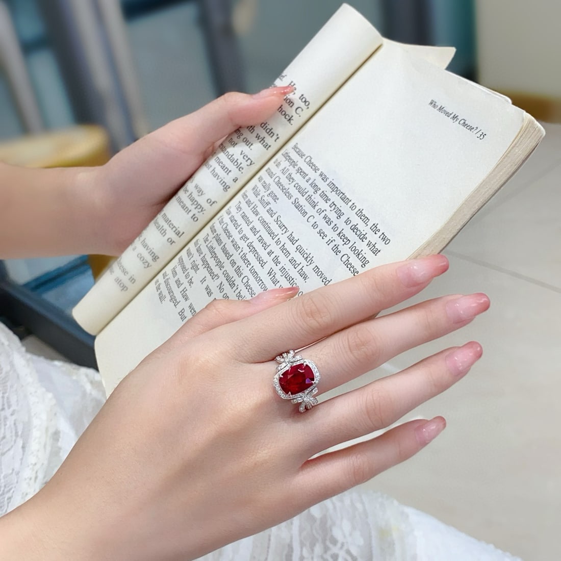 14k Gold 3.95 Ctw Vivid Red Natural Tourmaline & Diamond Ring - 5