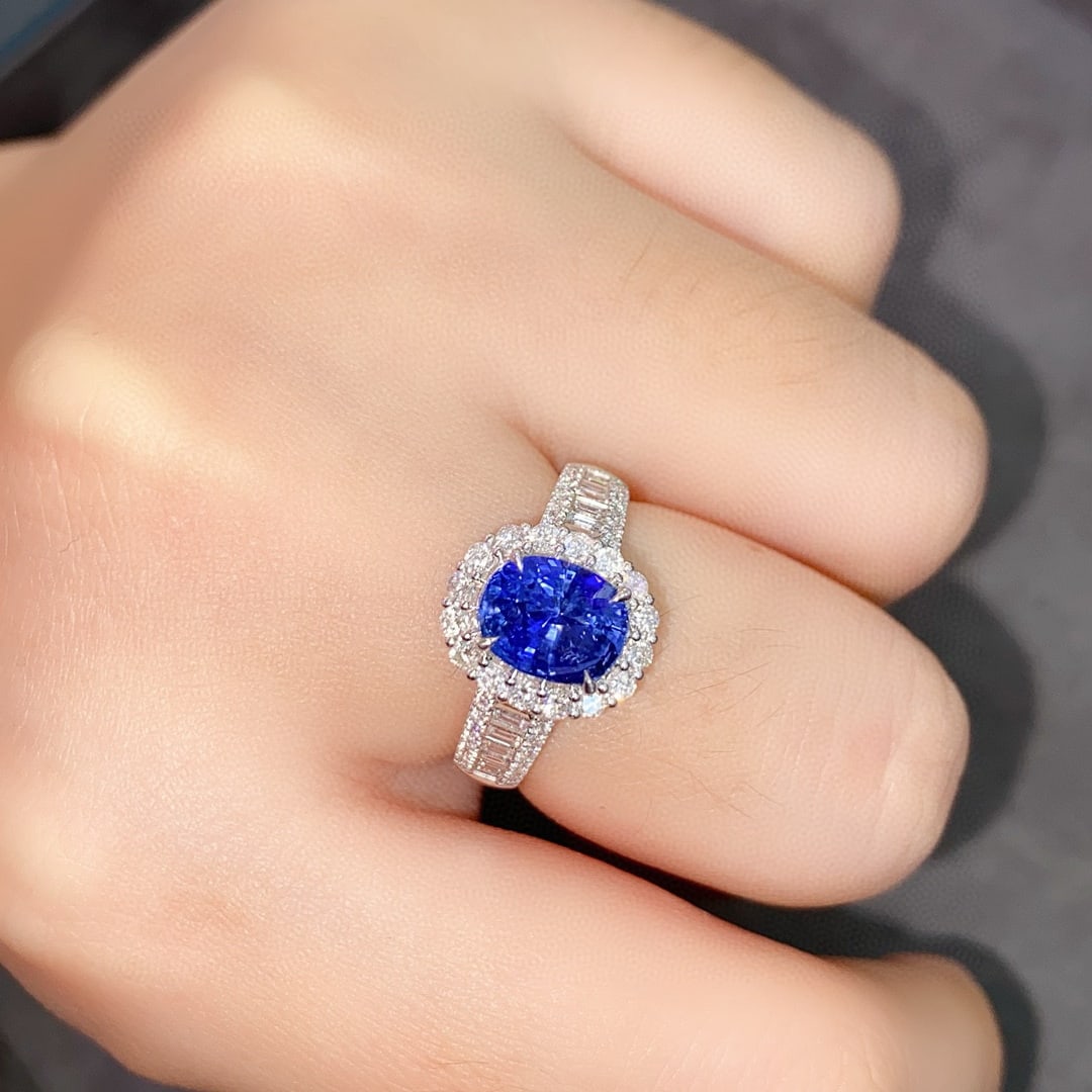 14k Gold 2.79 Ctw Natural Sapphire & Diamond Ring - 3