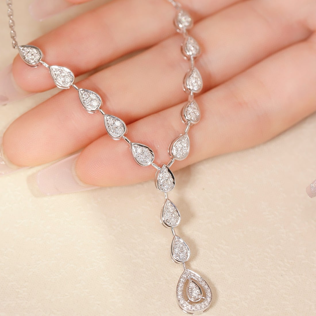 14k Gold 0.8 Ct Natural H Diamond Necklace - 3