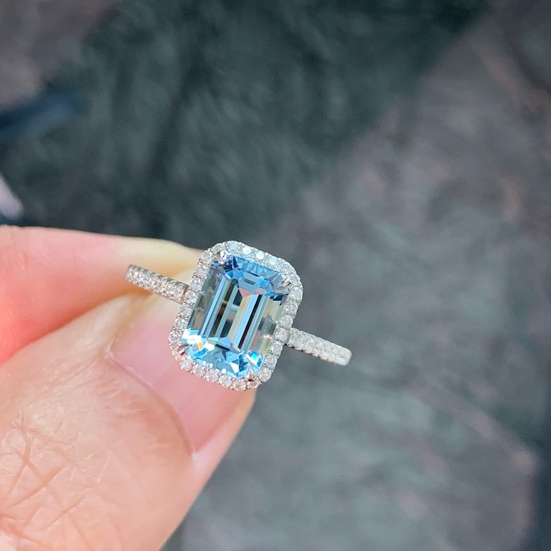 14k Gold 1.62 Ctw Natural Aquamarine & Diamond Ring - 4