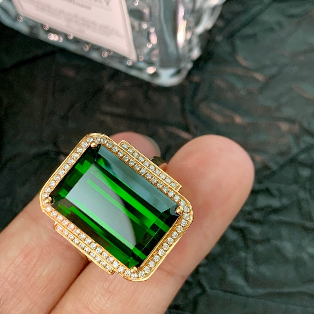 14k Gold 11.31 Ct Natural Tourmaline & Diamond Ring - 4