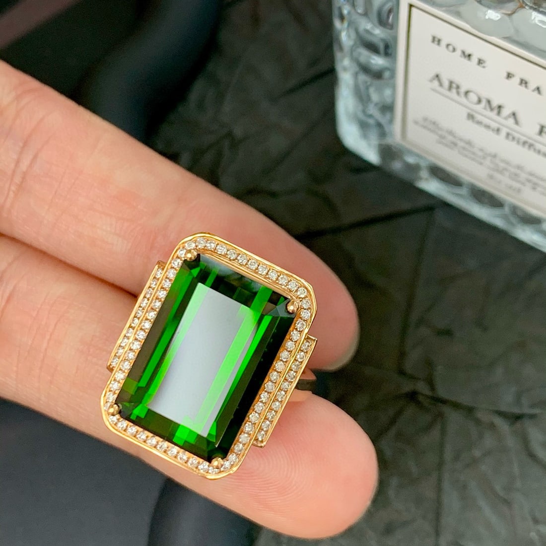 14k Gold 11.31 Ct Natural Tourmaline & Diamond Ring - 5