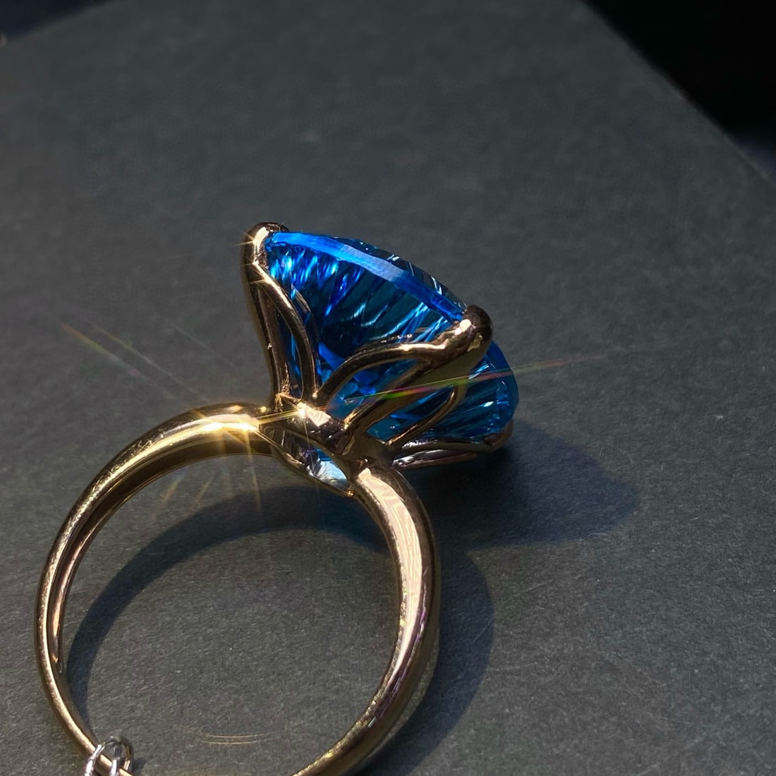 14k Gold 19.4 Ct Natural Topaz Ring - 3