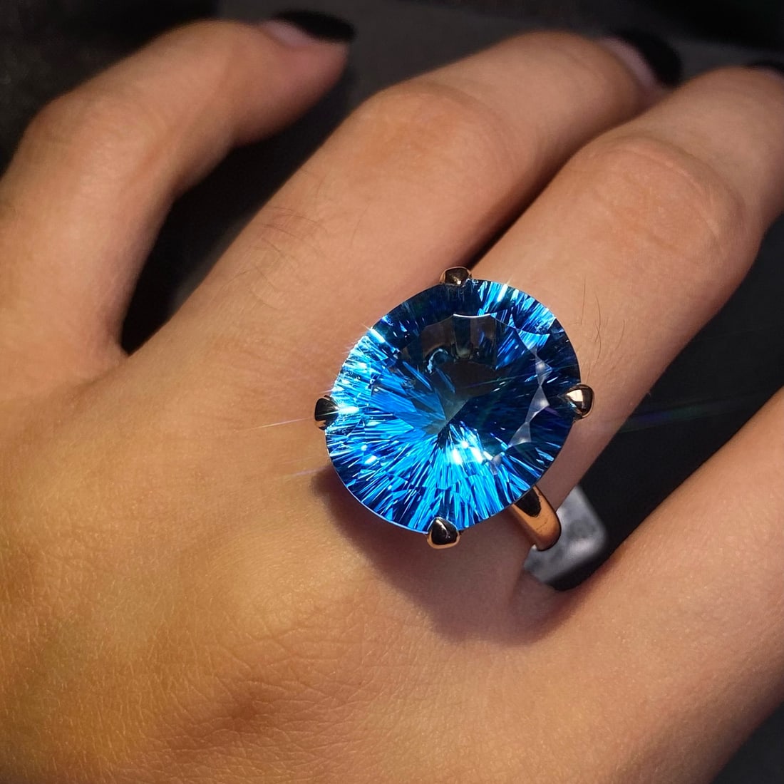 14k Gold 19.4 Ct Natural Topaz Ring - 5