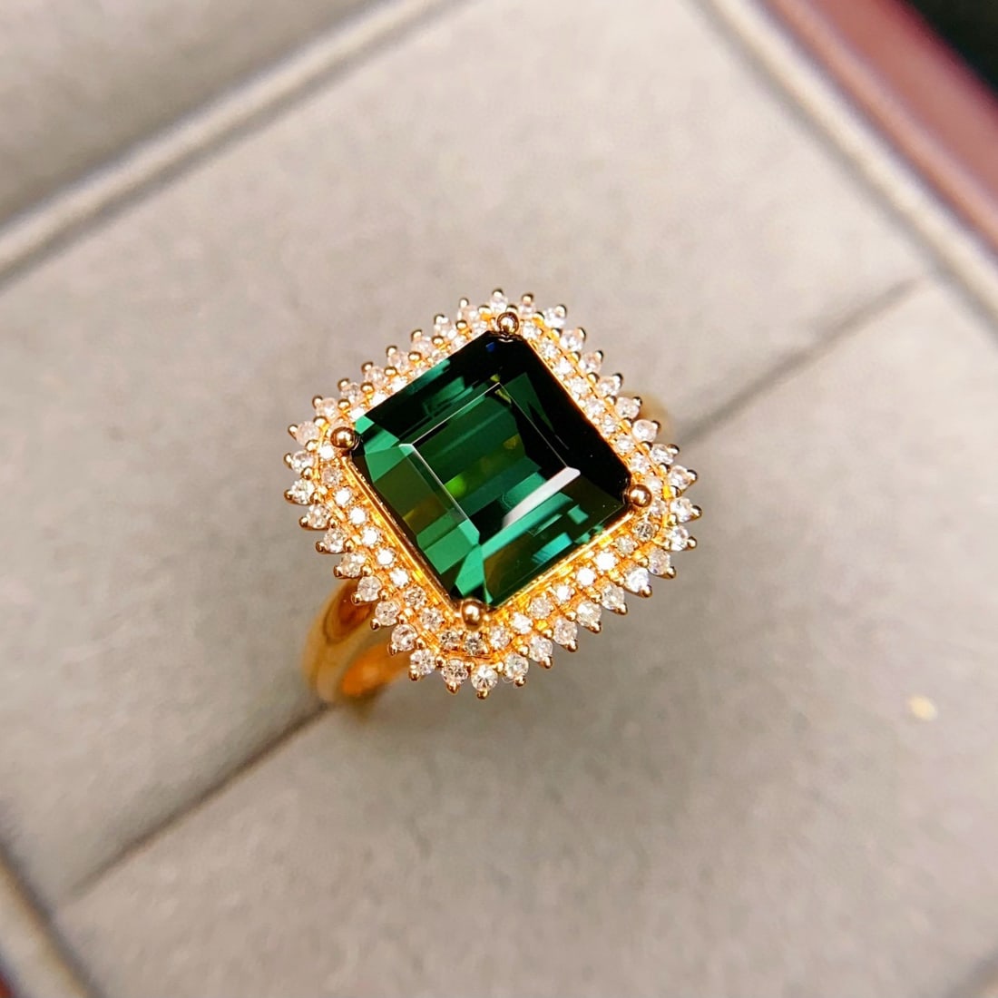 14k Gold 4.21 Ctw Natural Tourmaline & Diamond Ring - 3
