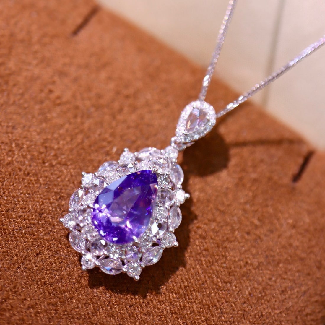 14k Gold 3.43 Ctw Natural Sapphire & Diamond Pendant( Without Chain ) - 5