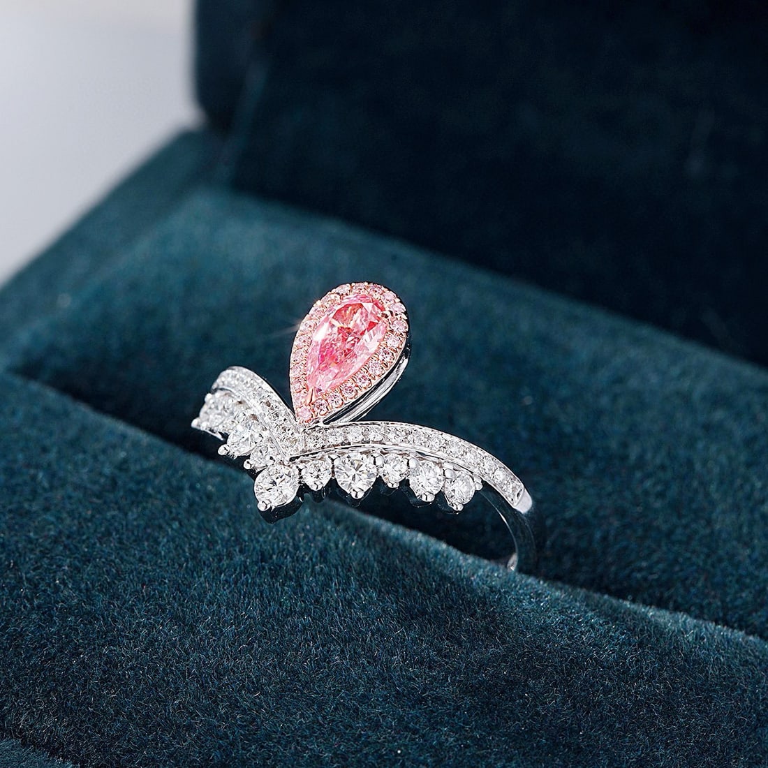 14k Gold 0.81 Ctw Natural Pink Diamond & Diamond Ring - 5