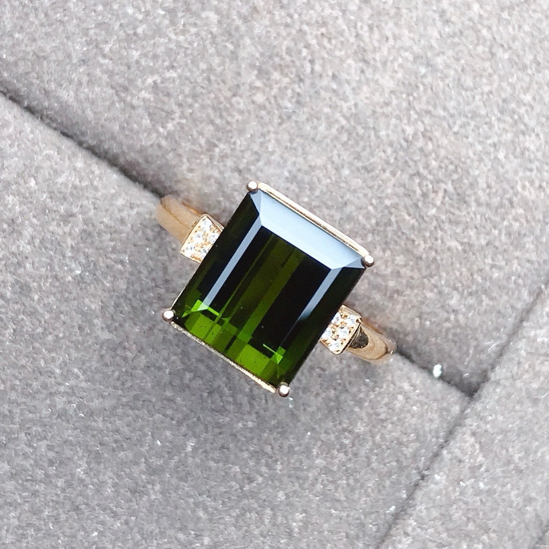 14k Gold 4.53 Ctw Natural Tourmaline & Diamond Ring - 2