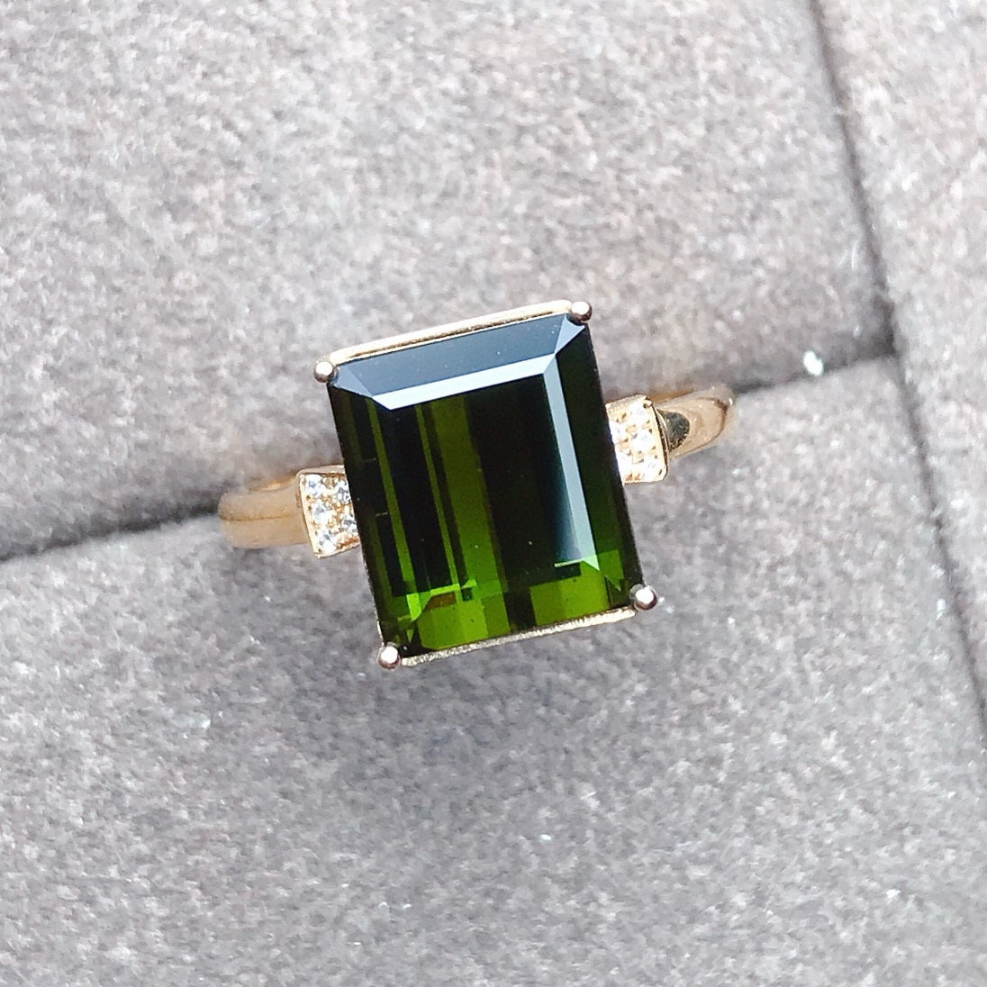 14k Gold 4.53 Ctw Natural Tourmaline & Diamond Ring - 4