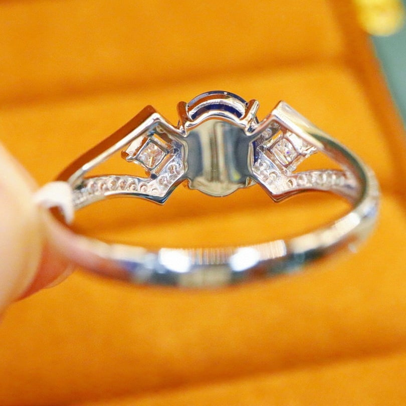 14k Gold 1.30 Ctw Natural Sapphire & Diamond Ring - 4