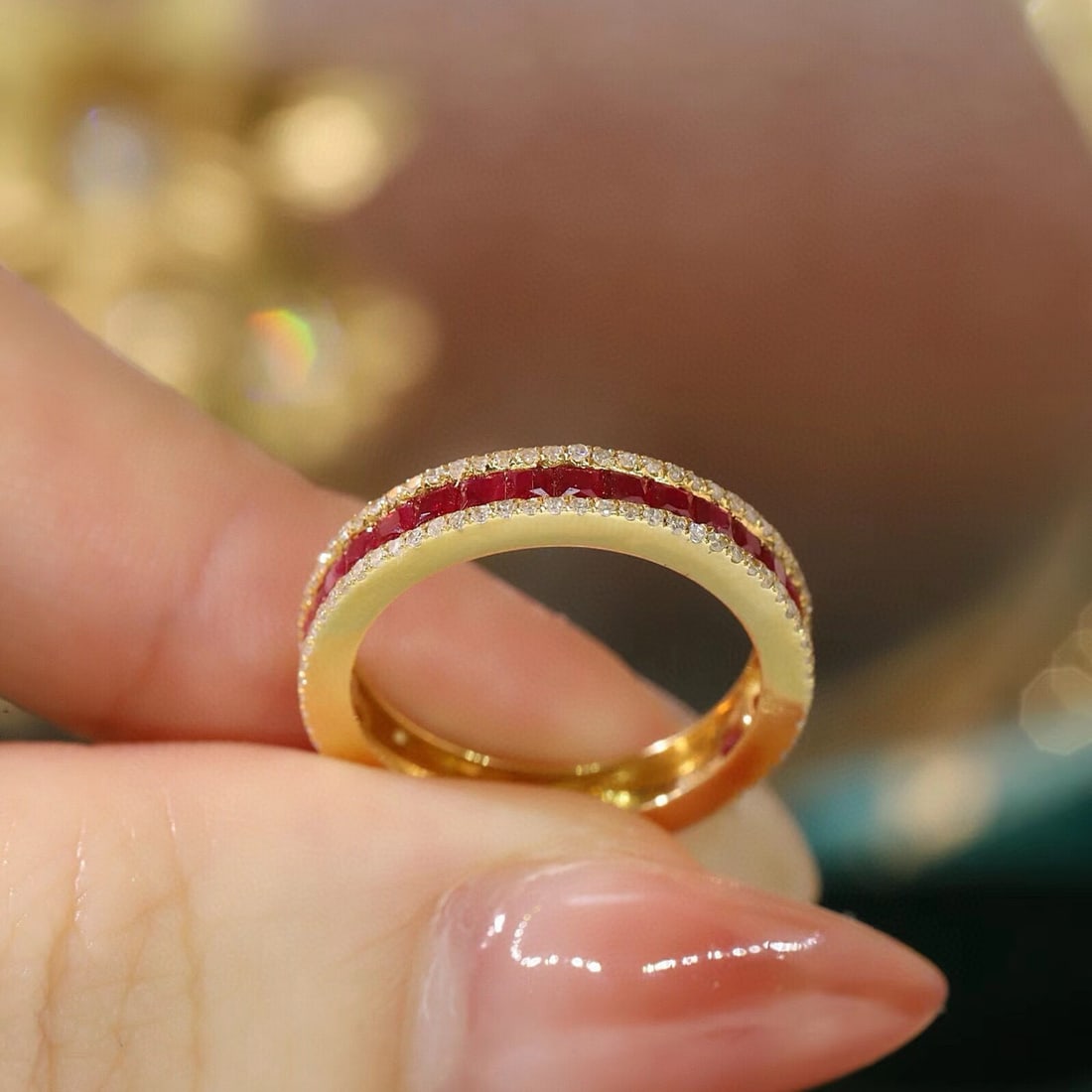 14k Gold 1.40 Ctw Natural Ruby & Diamond Ring - 2