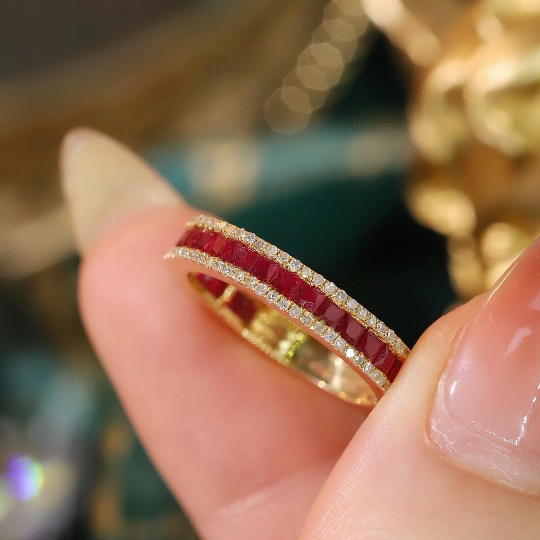 14k Gold 1.40 Ctw Natural Ruby & Diamond Ring - 5