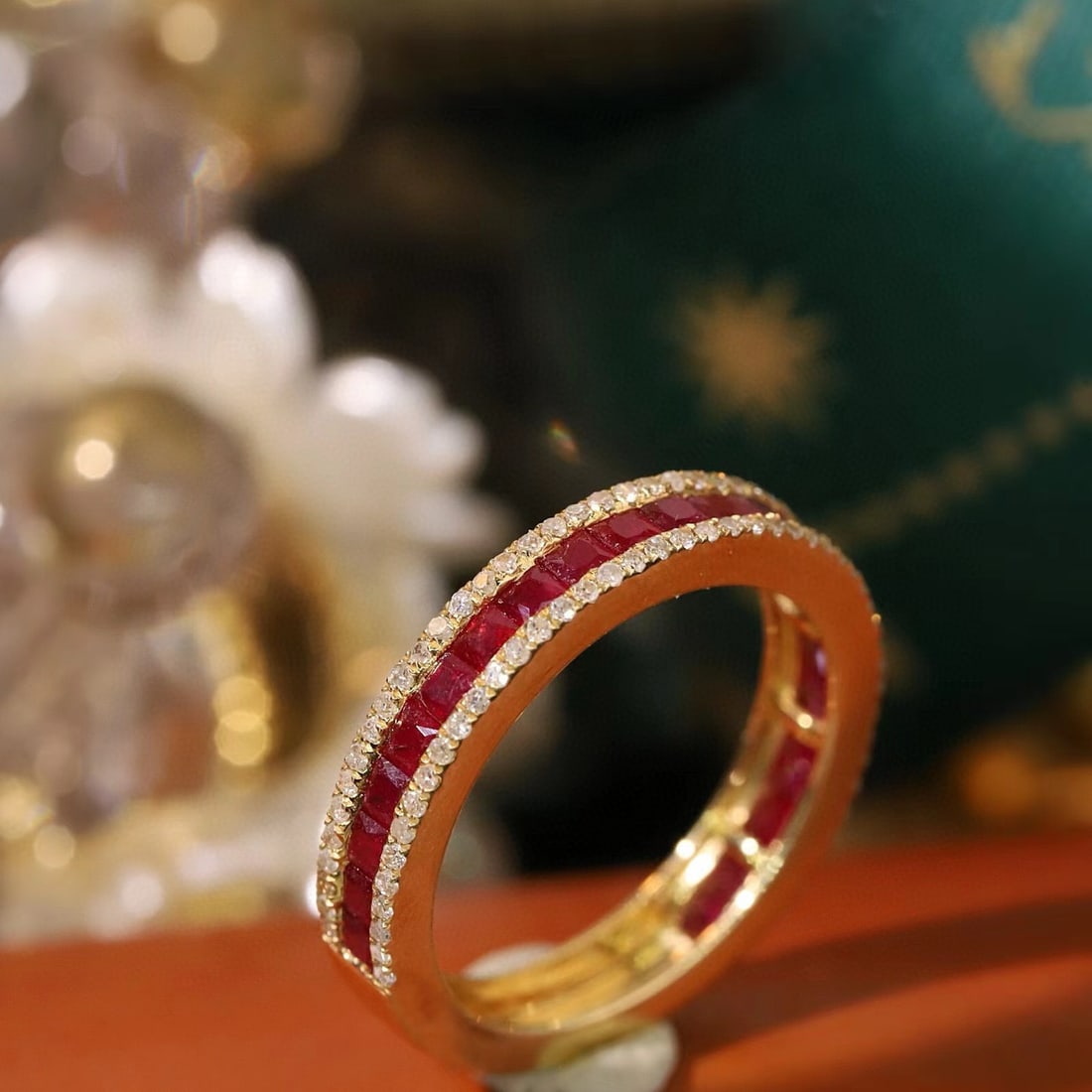 14k Gold 1.40 Ctw Natural Ruby & Diamond Ring - 6