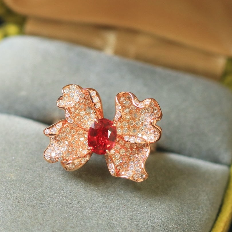 14k Gold 2.21 Ctw Natural Ruby & Diamond Ring (1 of 9)