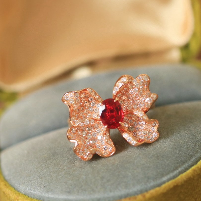 14k Gold 2.21 Ctw Natural Ruby & Diamond Ring - 2