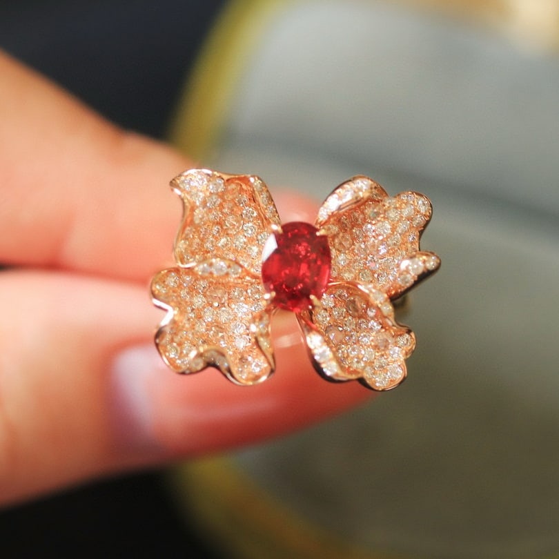 14k Gold 2.21 Ctw Natural Ruby & Diamond Ring - 3