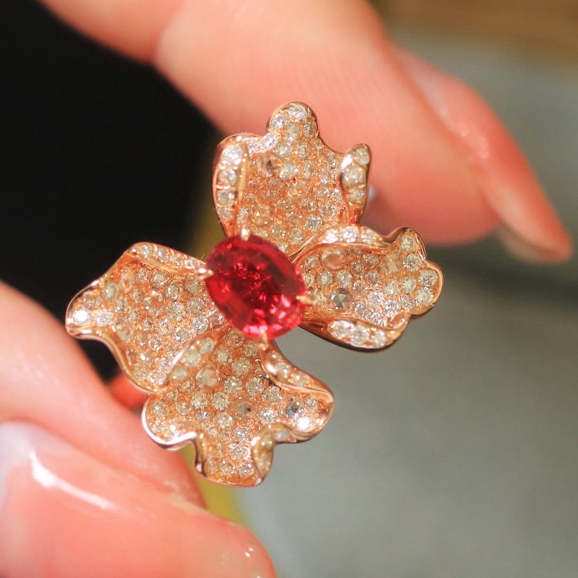 14k Gold 2.21 Ctw Natural Ruby & Diamond Ring - 4