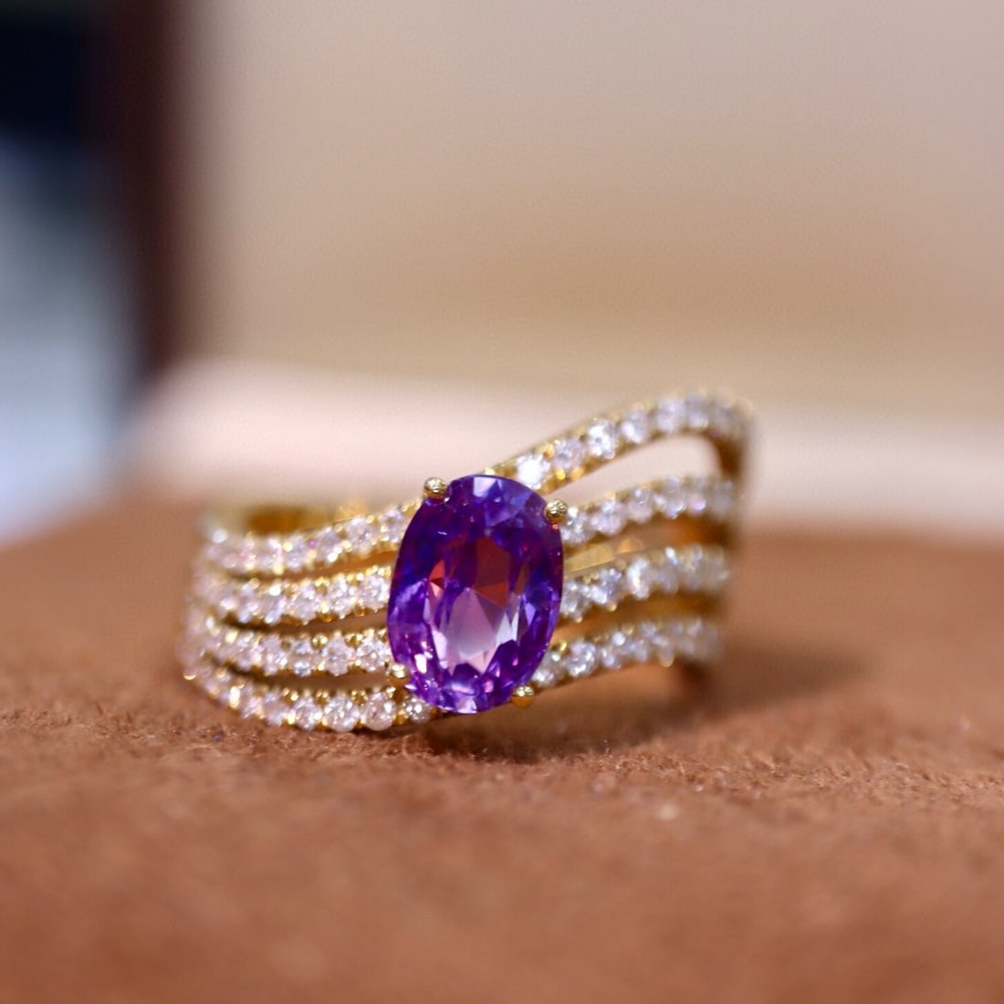 14k Gold 2.29 Ctw Natural Sapphire & Diamond Ring (1 of 6)