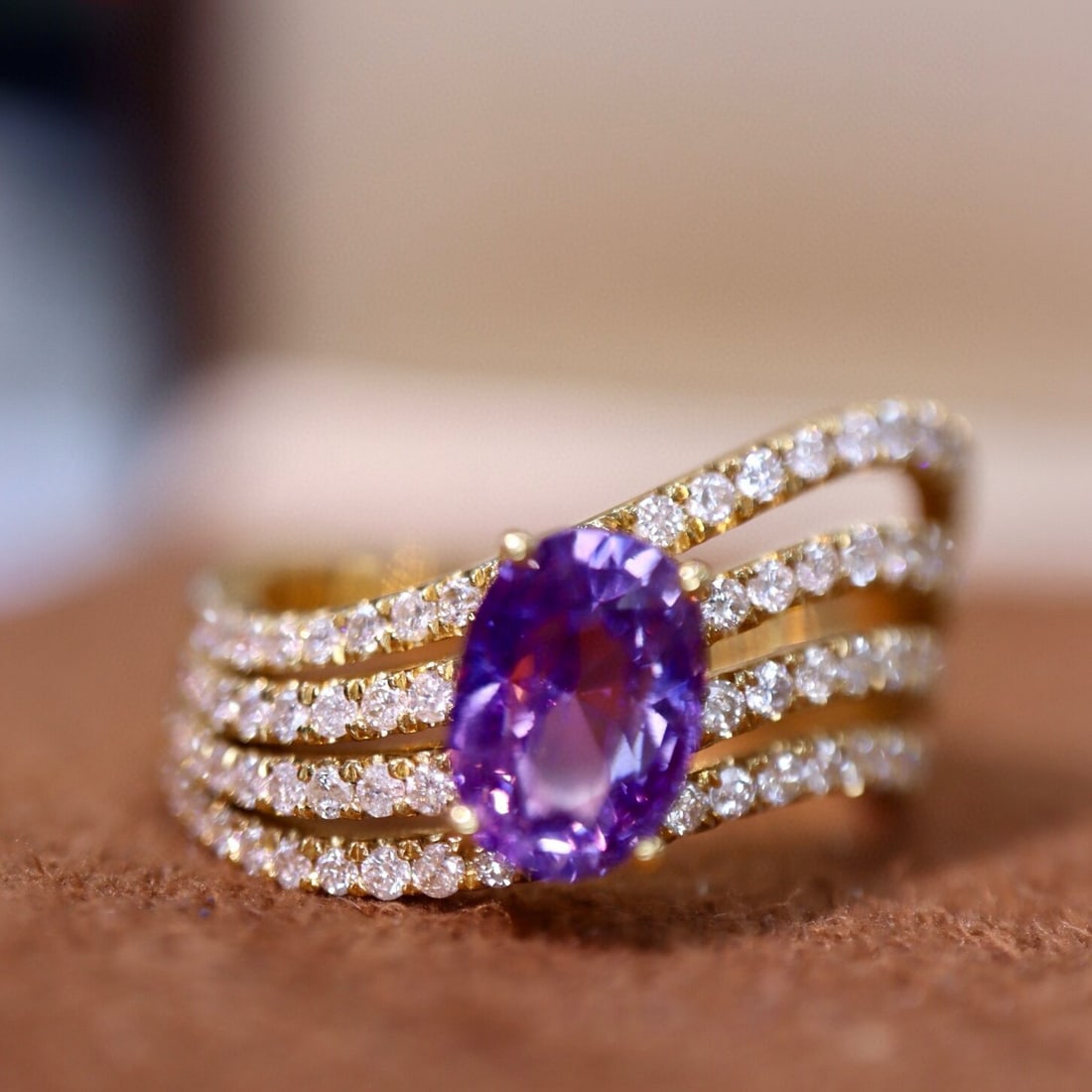 14k Gold 2.29 Ctw Natural Sapphire & Diamond Ring - 2