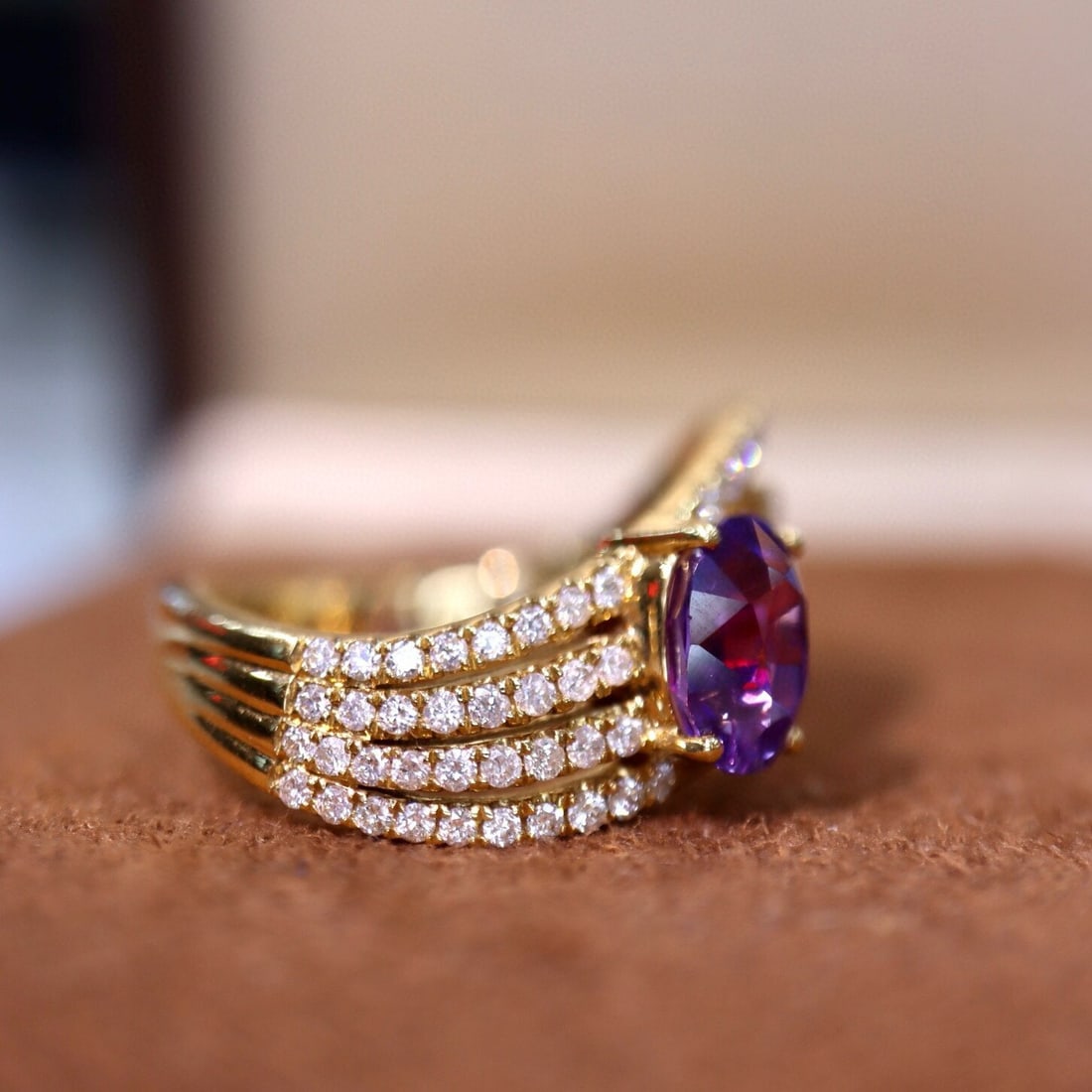 14k Gold 2.29 Ctw Natural Sapphire & Diamond Ring - 3