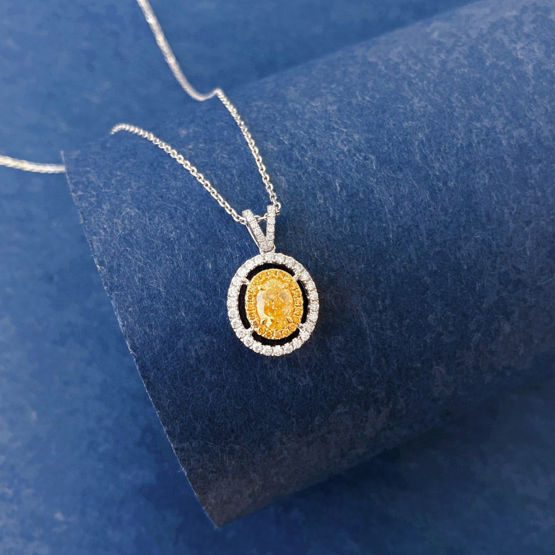 14k Gold 2.74 Ctw Natural Yellow Diamond & Diamond Jewelry Set - 6