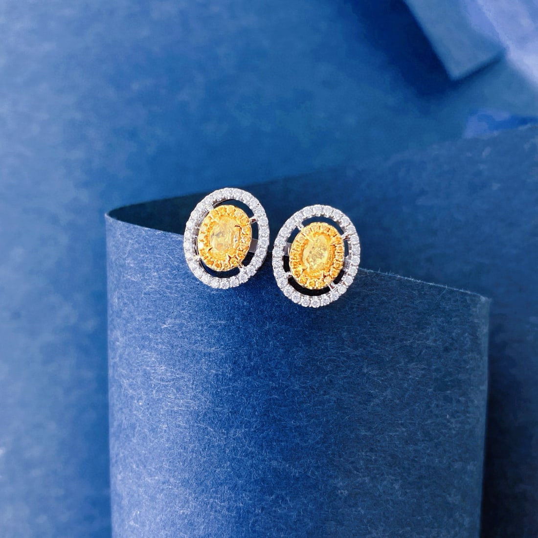 14k Gold 2.74 Ctw Natural Yellow Diamond & Diamond Jewelry Set - 7