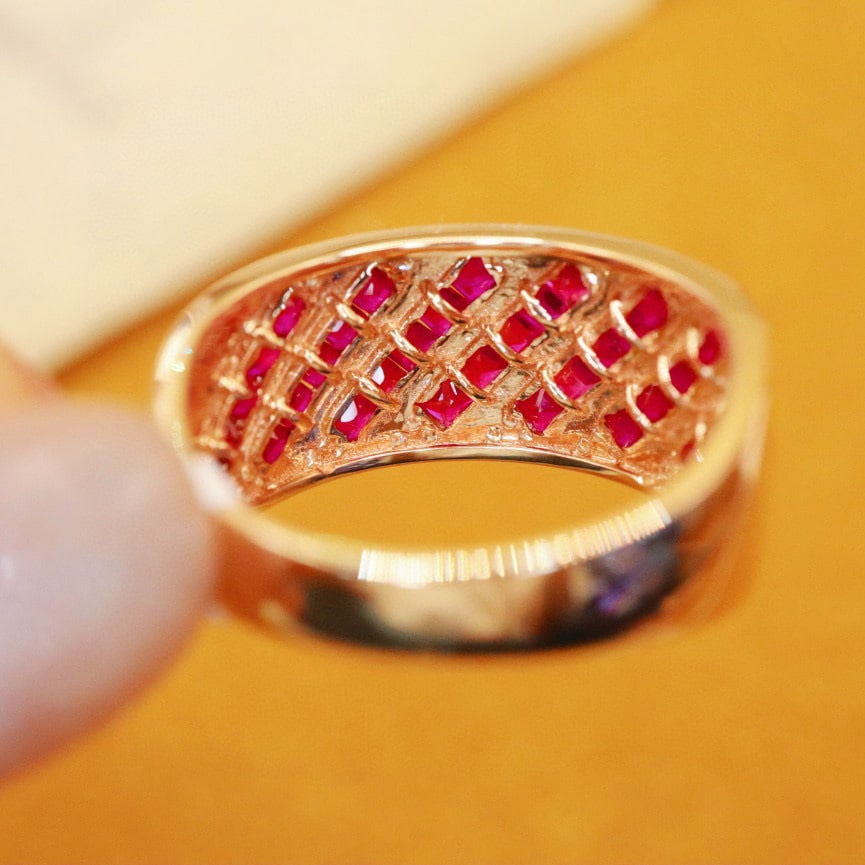 14k Gold 2.13 Ctw Natural Ruby & Diamond Ring - 5