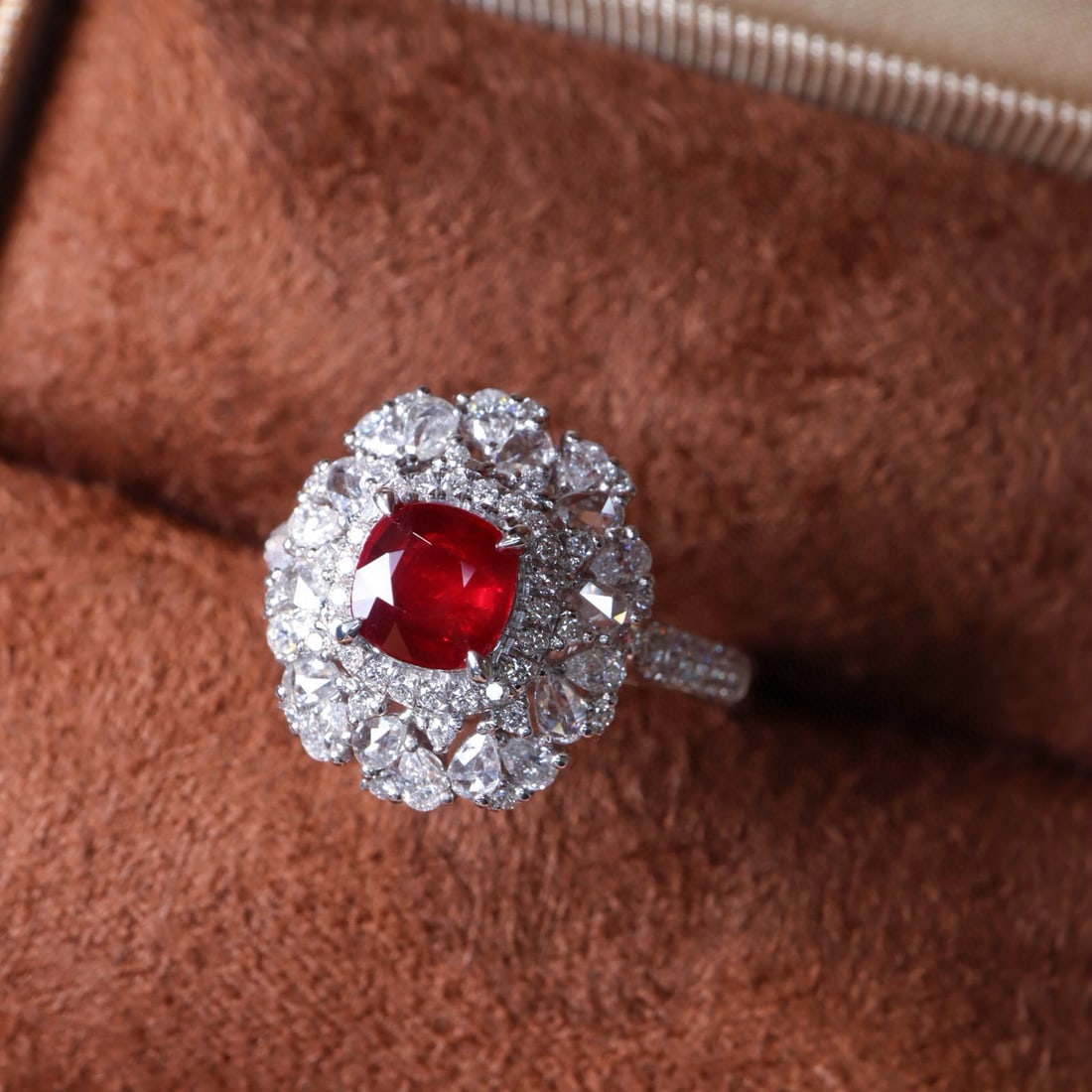 14k Gold 1.81 Ctw Natural Ruby & Diamond Ring/pendant( Without Chain ) - 2