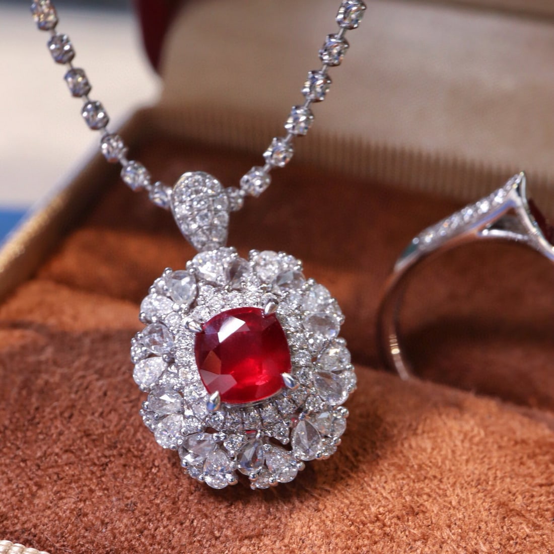 14k Gold 1.81 Ctw Natural Ruby & Diamond Ring/pendant( Without Chain ) - 6