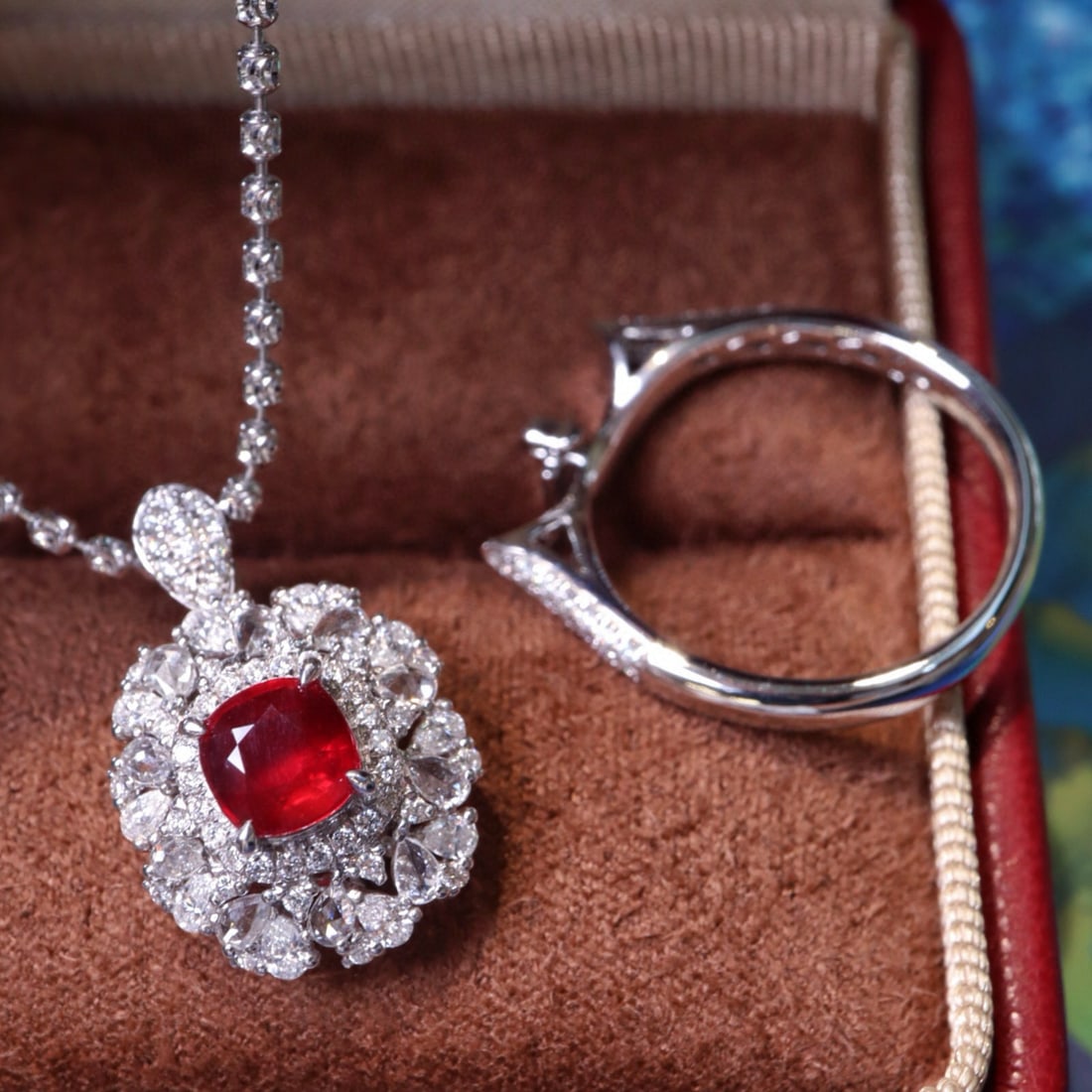 14k Gold 1.81 Ctw Natural Ruby & Diamond Ring/pendant( Without Chain ) - 7