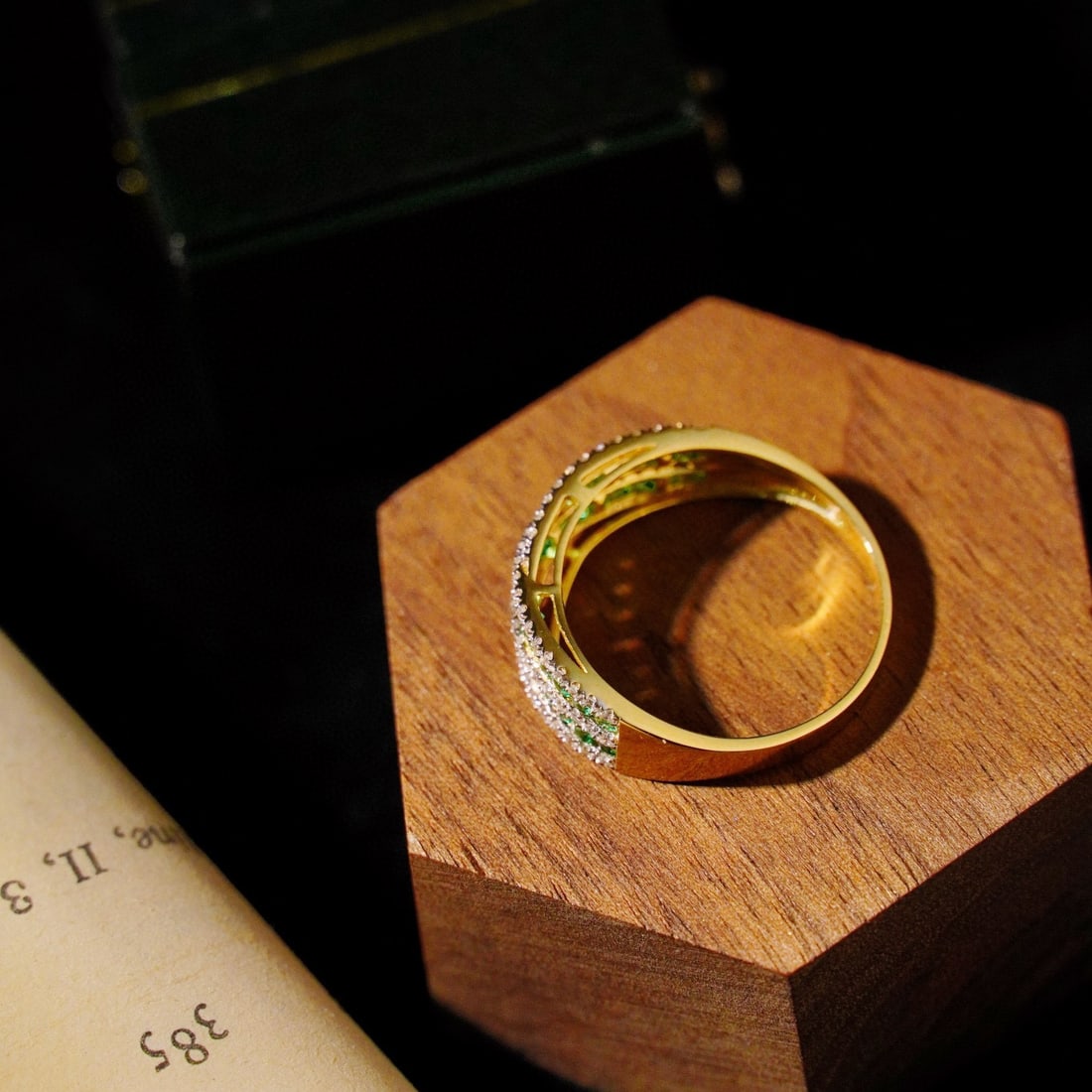 14k Gold 1 Ct Natural Emerald & Diamond Ring - 3