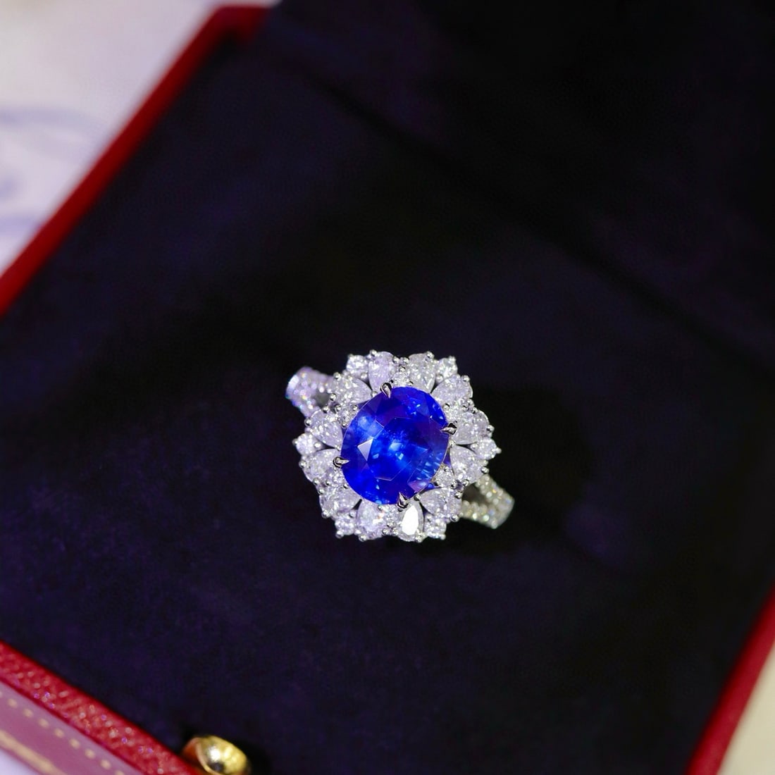 14k Gold 3.43 Ctw Natural Sapphire & Diamond Ring - 3