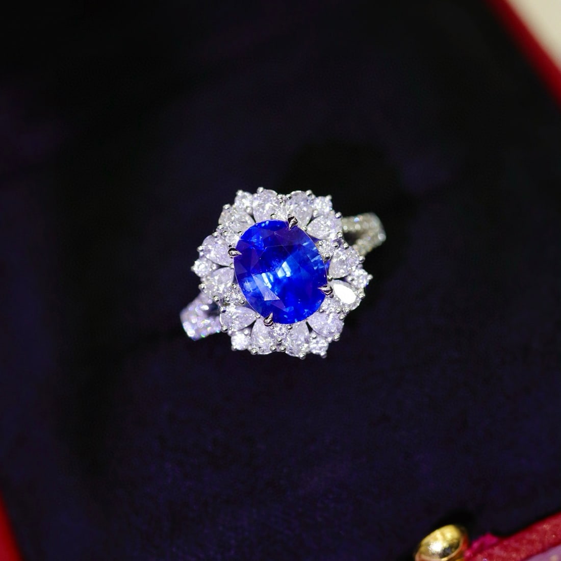 14k Gold 3.43 Ctw Natural Sapphire & Diamond Ring - 5