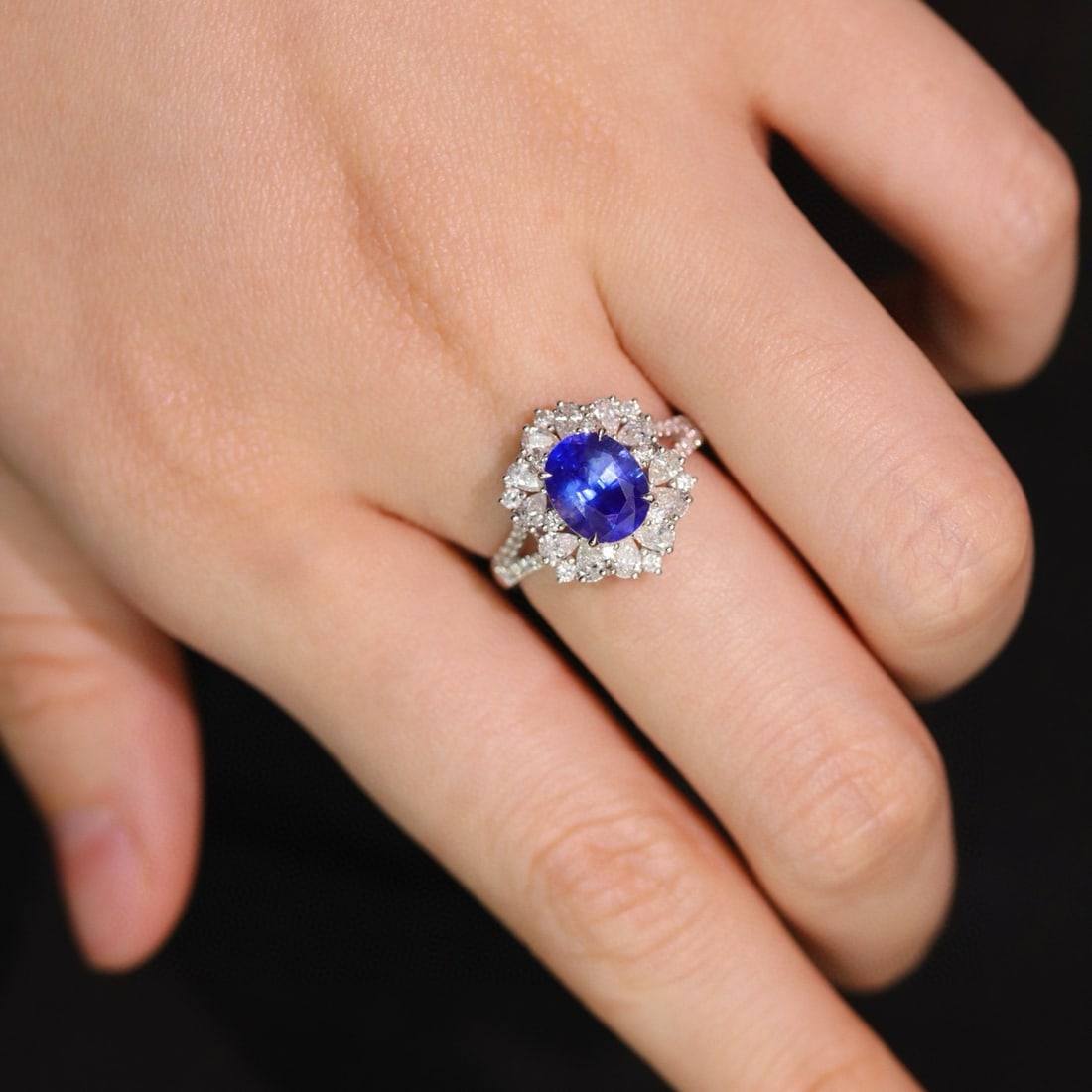 14k Gold 3.43 Ctw Natural Sapphire & Diamond Ring - 8