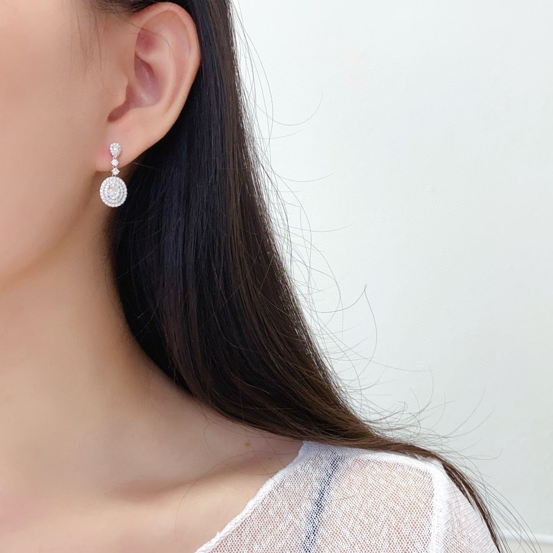 Gia Certified 14k Gold 1.14 Ctw Natural E Si1 Oval Diamond Earrings - 2