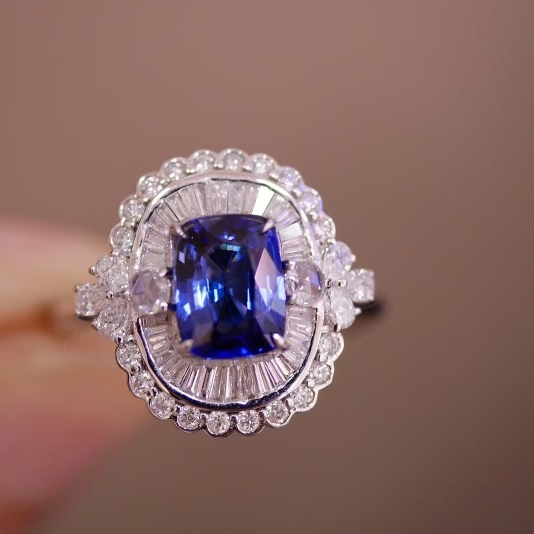 14k Gold 1.96 Ctw Natural Sapphire & Diamond Ring (1 of 6)
