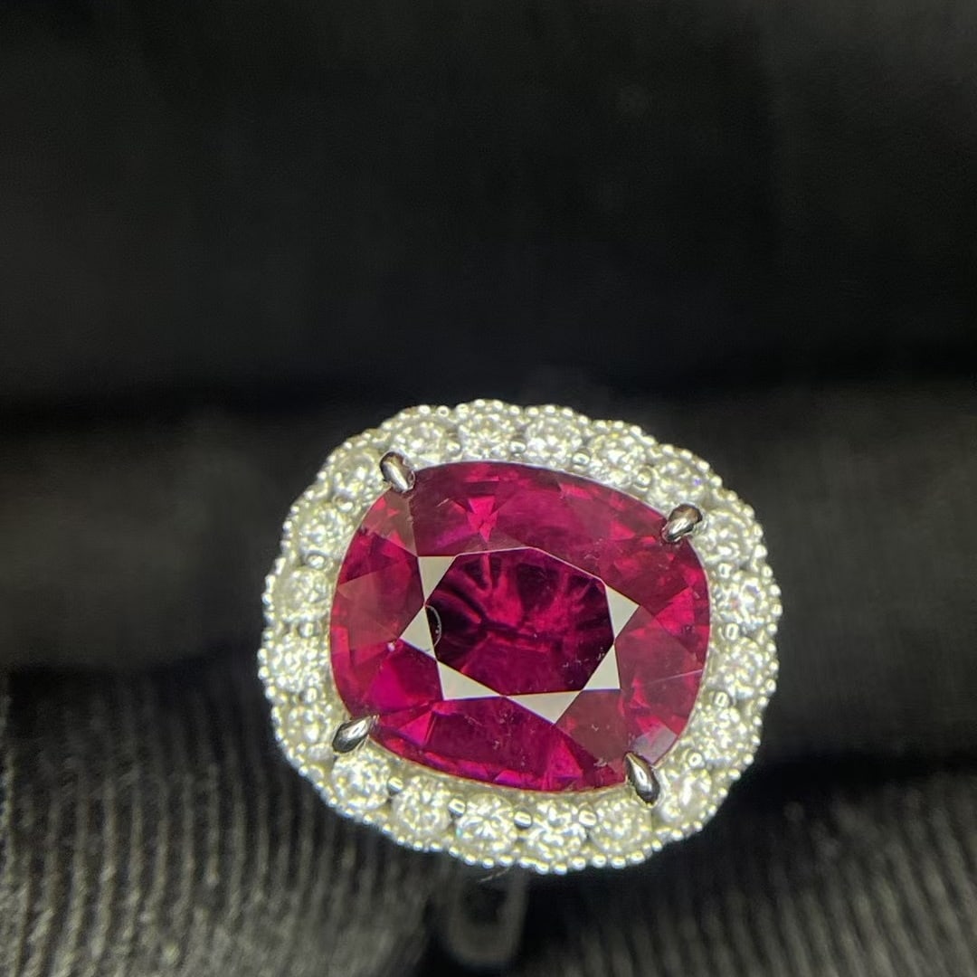 14k Gold 6.3 Ct Natural Tourmaline & Diamond Ring - 3