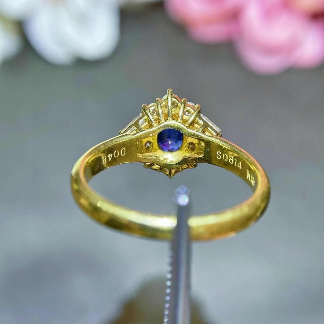 14k Gold 1.29 Ctw Natural Sapphire & Diamond Ring - 5