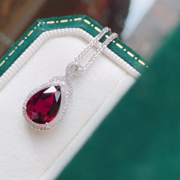 14k Gold 2.15 Ct Natural Tourmaline & Diamond Pendant( Without Chain ) - 4