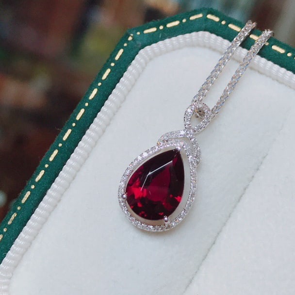 14k Gold 2.15 Ct Natural Tourmaline & Diamond Pendant( Without Chain ) - 7