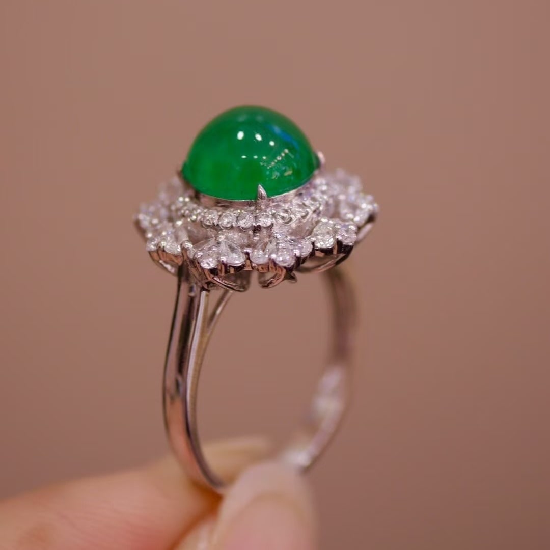 14k Gold 3.76 Ctw Natural Emerald & Diamond Ring - 2