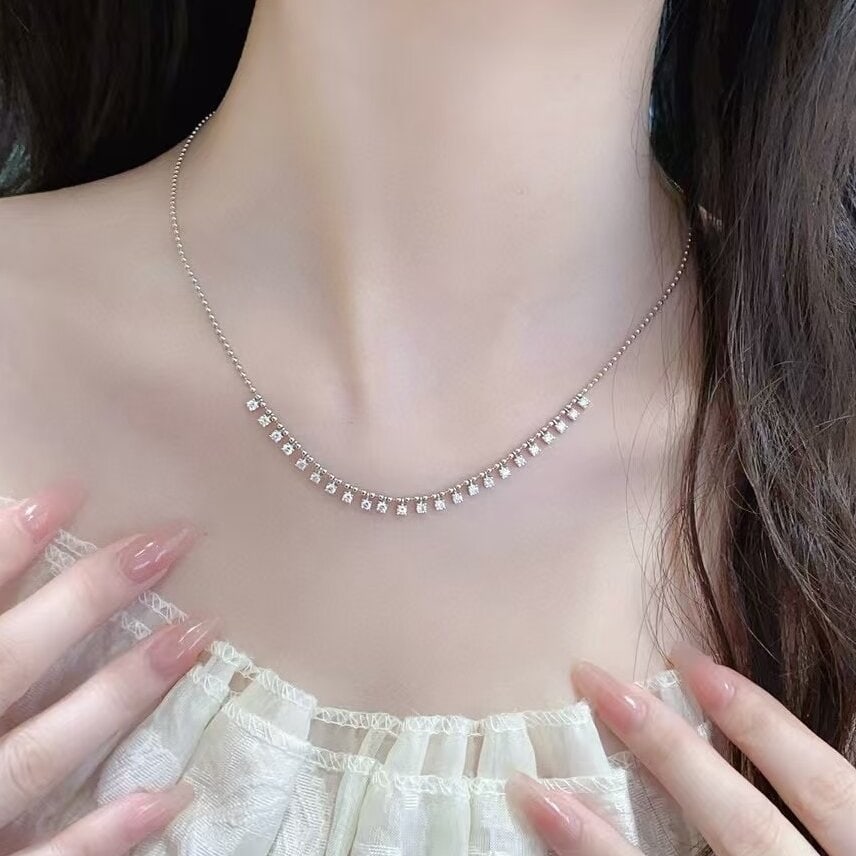 14k Gold 1 Ct Natural H Diamond Necklace - 6